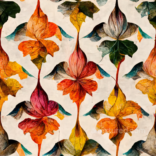 Vibrant Autumn Leaves Pattern Seamless Texture seamless Autumn Leaves  PBR texture