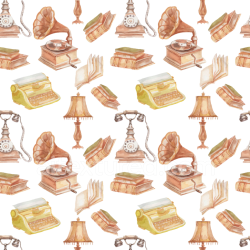 seamless Seamless 3D PBR Texture Featuring Vintage Illustrated Paper Scrapbook Elements texture 8k free download PBR