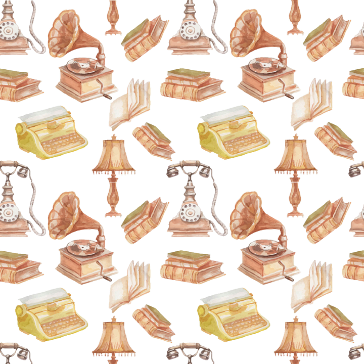 Featuring Vintage Illustrated Paper Scrapbook Elements seamless PBR texture preview