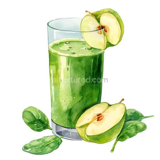 Breakfast Green Apple and Spinach Juice PNG Illustration