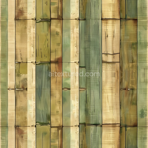 Seamless 3D PBR Texture Featuring Distressed Plaid Pattern in Muted Green and Beige