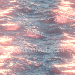 seamless Seamless 3D Water PBR Texture Featuring Reflective Sunset Ocean Waves texture 8k free download PBR