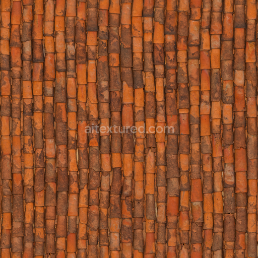 Clay Roof Tiles — Interlocking Roof Roofing Old Interlocking Roof — PBR seamless 3D texture