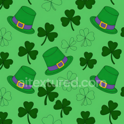 seamless Seamless 3D PBR Texture with St Patrick Green Hats and Shamrocks Pattern texture 8k free download PBR