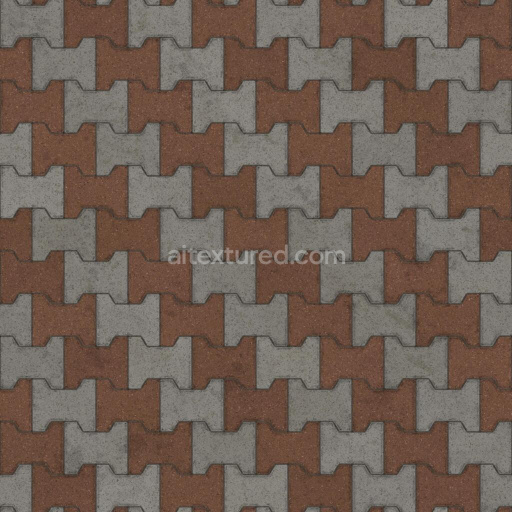 I Shape Paver Blocks with Alternating Colours | Free PBR