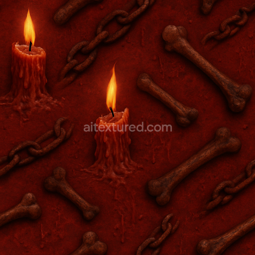 Seamless 3d texture PBR 8k candle wax drip with burnt candle and wax residue for Halloween