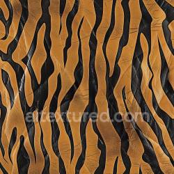 seamless Seamless 3D PBR Leather Texture Featuring Tiger Stripe Pattern in Brown and Black with Detailed Grain and Scratches texture 8k free download PBR