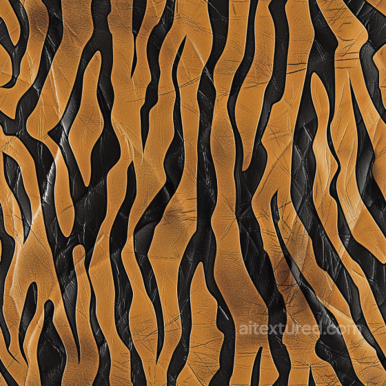 Leather Texture Featuring Tiger Stripe Pattern in Brown and Black with Detailed Grain and… Leather texture preview