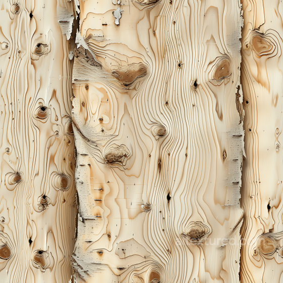 Birch Wood PBR Texture with Distinctive Knots and Grain Wood texture preview