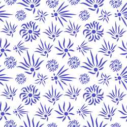 Pattern Bundle - Seamless 3D Floral Repeat Pattern PBR Texture in Blue on White texture preview