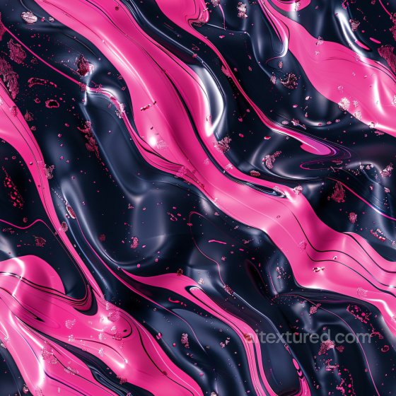 Glossy Black and Pink Abstract Fluid Texture with Reflective Highlights Glossy texture preview
