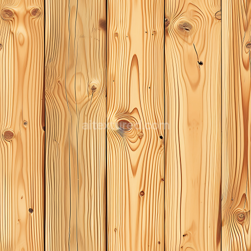 Seamless 3D Pine Wood Planks PBR Texture with Natural Knots and Grain Detail