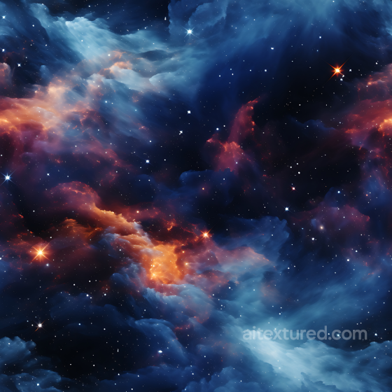 Space PBR Texture Featuring Vibrant Nebula Clouds and Starfield Star, space, planets texture preview