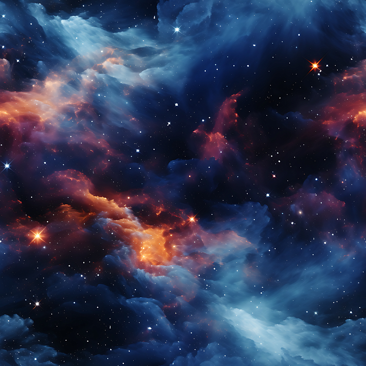 Space Featuring Vibrant Nebula Clouds and Starfield seamless PBR texture preview