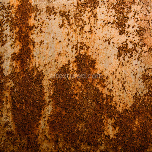 Seamless 3D PBR Texture of Rusty Metal Surface with Corrosion and Pitted Damage
