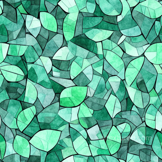 Mosaic Texture Featuring Stylized Green Leaf Tiles Mosaic texture preview