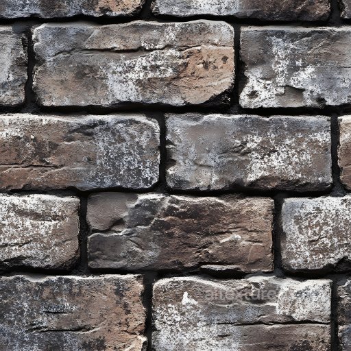 Cracked Weathered Brick Wall Seamless Texture with White Patina seamless Brick PBR texture