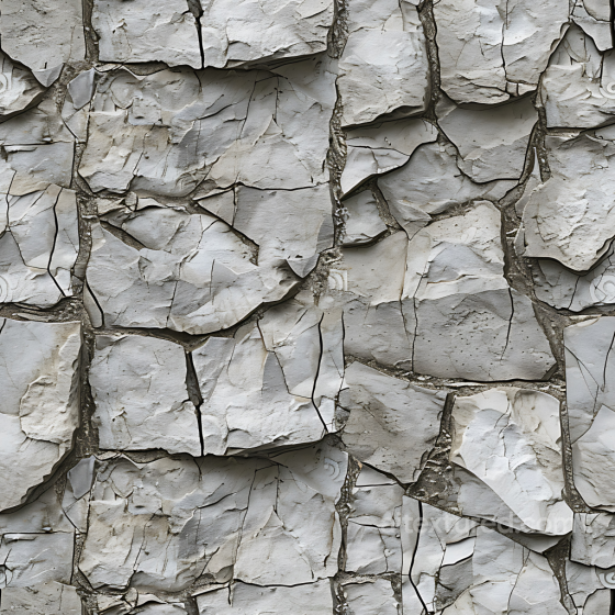 Cracked Stone Wall PBR Texture With Layered gray Rock Surfaces Stone texture preview