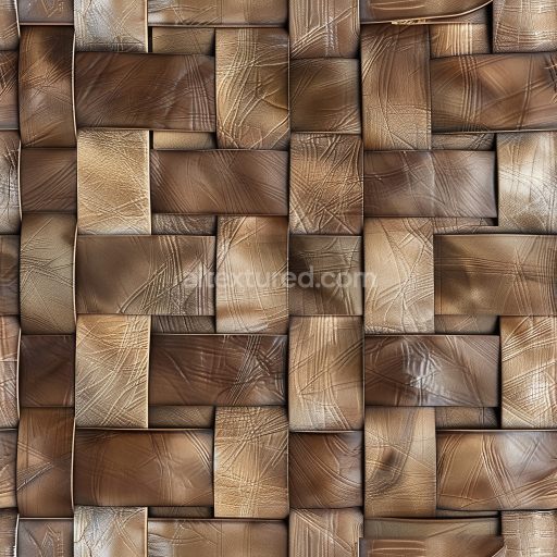 Seamless Woven Brown Leather PBR Texture with Distinct Scratch Patterns