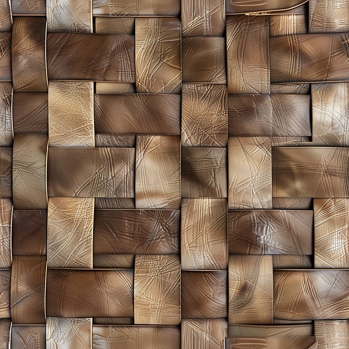 Woven Brown Leather with Distinct Scratch Patterns seamless PBR texture preview