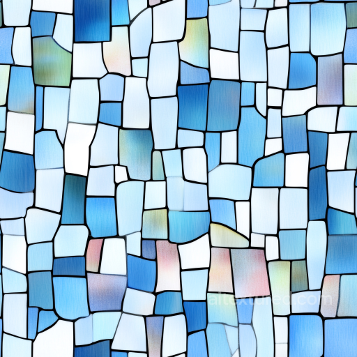 Blue Stained Glass Mosaic PBR Texture with Irregular Tiles seamless Mosaic PBR texture