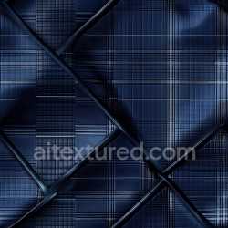 seamless Seamless 3D PBR Texture of Blue Plaid Fabric with Stitching Detail texture 8k free download PBR