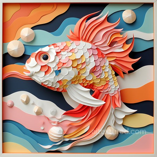 Animal - Seamless 3D PBR Texture Featuring Stylized Colorful Fish Scales and Flowing Fins texture preview