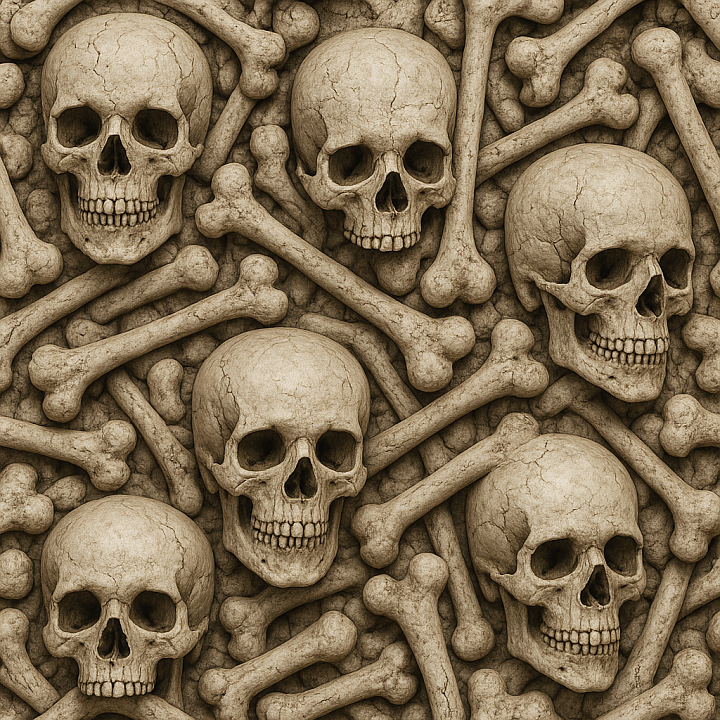 Halloween Scary Skull Bone Surface seamless PBR texture preview