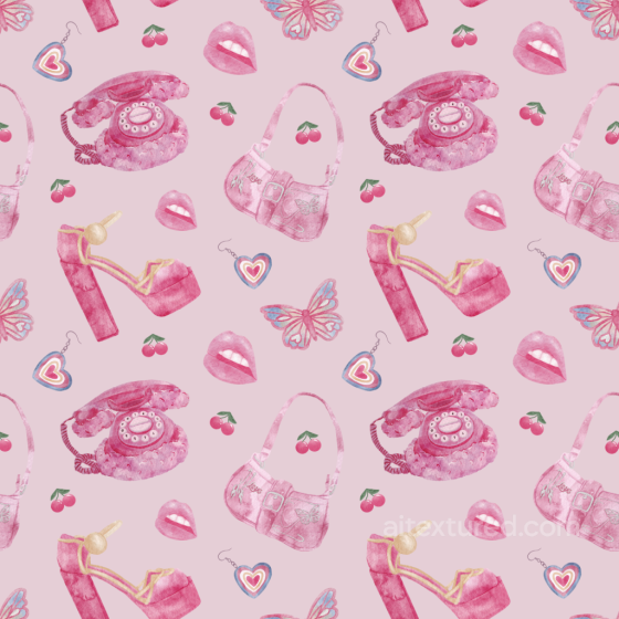 with Pink Cute Accessories and Motifs Baby girl texture preview