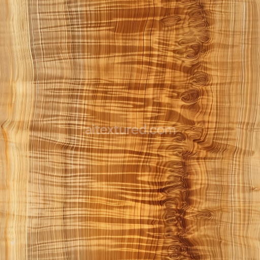 Seamless 3D Polished Maple Wood PBR Texture with Natural Grain Patterns