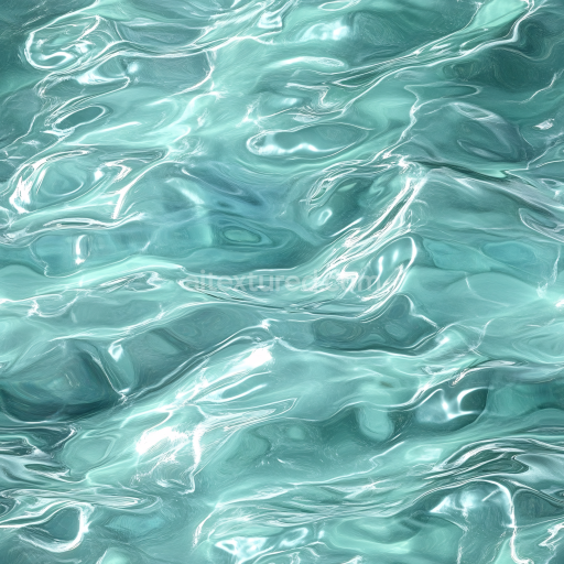Seamless 3D PBR Texture of Crystal Clear Turquoise Pool Water with Soft Rippling Waves