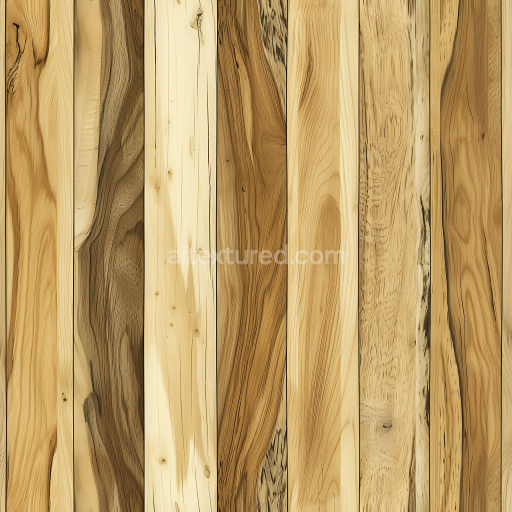 Seamless 3D Light Rustic Wood Planks PBR Texture with Natural Grain and Knots