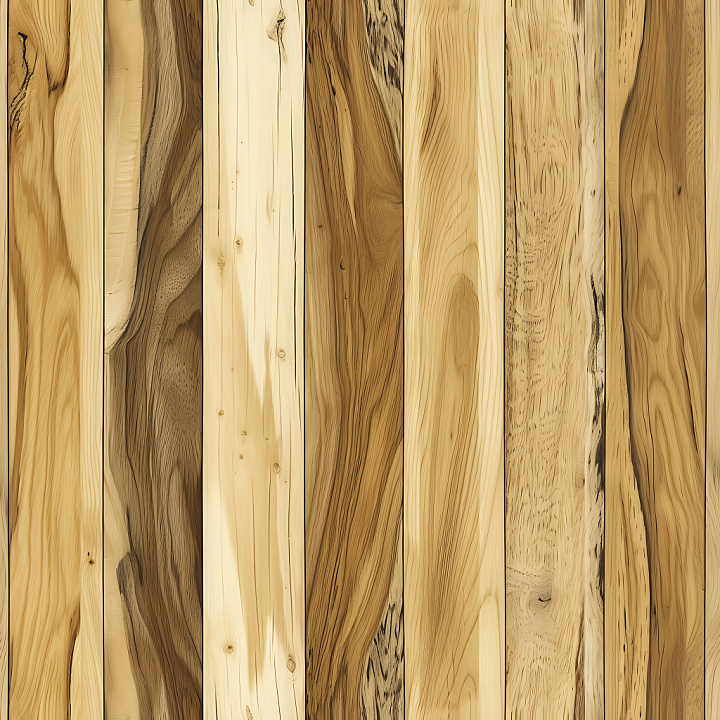 Light Rustic Wood Planks with Natural Grain and Knots seamless PBR texture preview