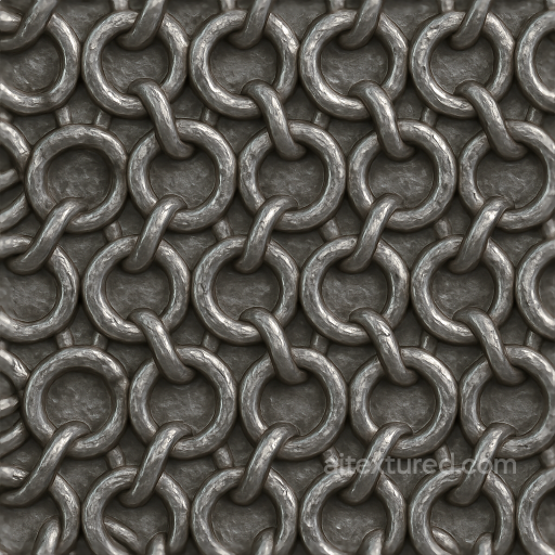 Of Hammered Metal Chainmail With Large Rings seamless Chainmail PBR texture