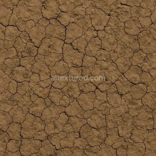 Seamless 3d texture pbr 8k muddy pit surface with mud drying and mud cracking details