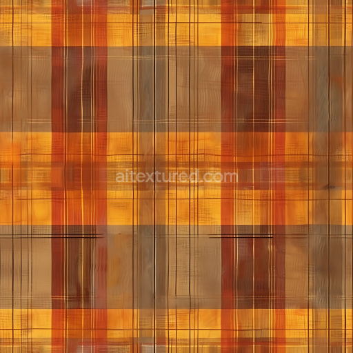 Seamless 3D PBR Texture of Warm Earthy Tones Plaid Fabric Pattern