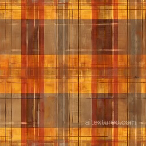 Seamless 3D PBR Texture of Warm Earthy Tones Plaid Fabric Pattern texture preview
