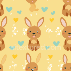 seamless Seamless 3D PBR Texture Featuring Cute Easter Bunny and Heart Pattern texture 8k free download PBR