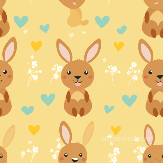 Featuring Cute Easter Bunny and Heart Pattern All Easter Digital paper texture preview