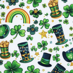 seamless Seamless 3D PBR Fabric Texture Featuring St Patrick Symbols and Shamrocks texture 8k free download PBR