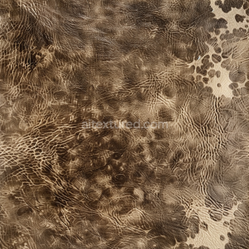 Seamless 3D PBR Texture of Cracked Distressed Brown Leather with Natural Grain