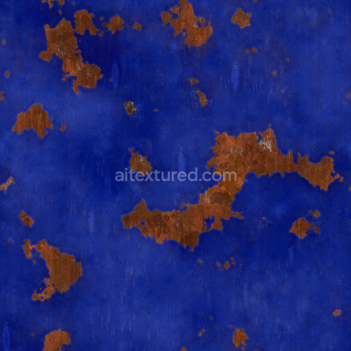 Painted Metal Seamless Pbr Texture Blue Rusty Grunge Vibrant Industrial