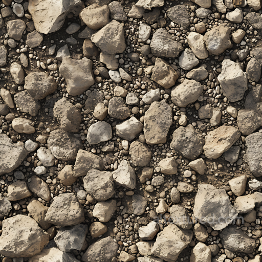 Rocky Ground Texture Featuring Large Stones and Pebbles in Natural Earth Tones seamless Stone PBR texture