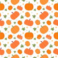 Pattern Bundle - Seamless 3D Pattern PBR Texture Featuring Playful Pumpkin Motifs with Green Leaves and Wa… texture preview
