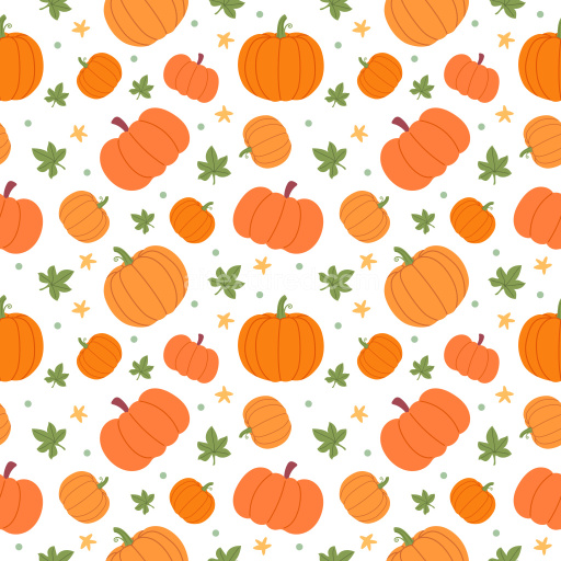 Pattern Bundle - Seamless 3D Pattern PBR Texture Featuring Playful Pumpkin Motifs with Green Leaves and Wa… texture preview