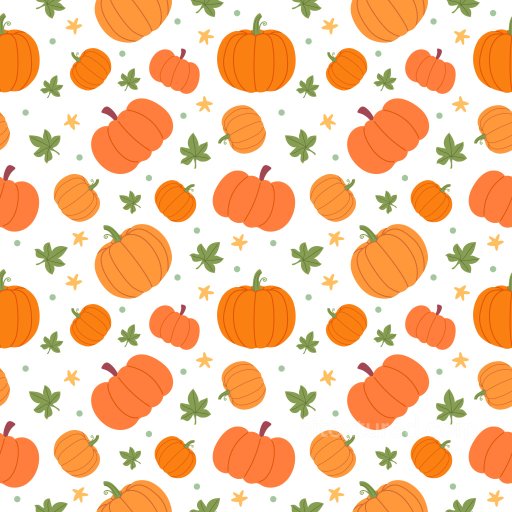 Pattern PBR Texture Featuring Playful Pumpkin Motifs with Green Leaves and Warm Autumn Co… seamless Pattern Bundle PBR texture