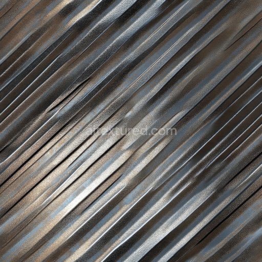 Seamless 3D Corrugated Steel Metal PBR Texture with Weathered Surface