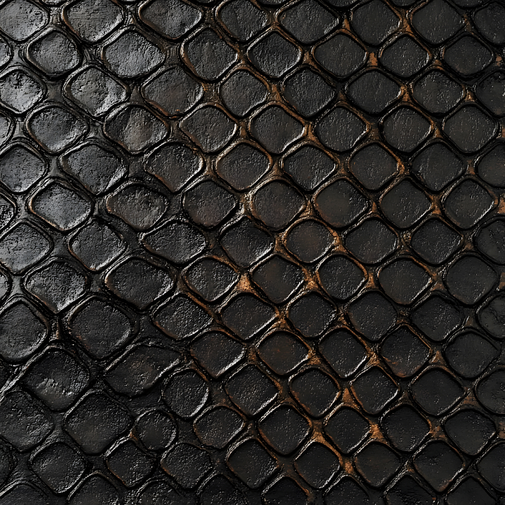 Reptilian Black Scale Skin with Glossy Surface seamless PBR texture preview