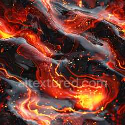 seamless Seamless 3D PBR Texture Featuring Glossy Black and Fiery Orange Lava Flow texture 8k free download PBR