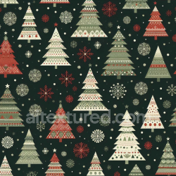 seamless Seamless 3D PBR Texture of Patterned Christmas Trees and Snowflakes on Dark Background texture 8k free download PBR